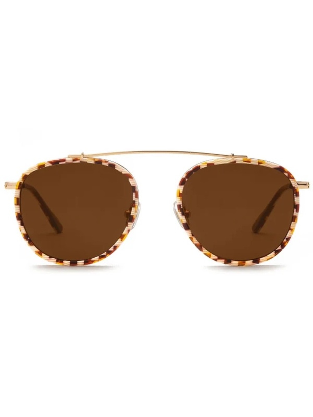 KREWE Chartres Caffe Dolce 18K Aviator Sunglasses